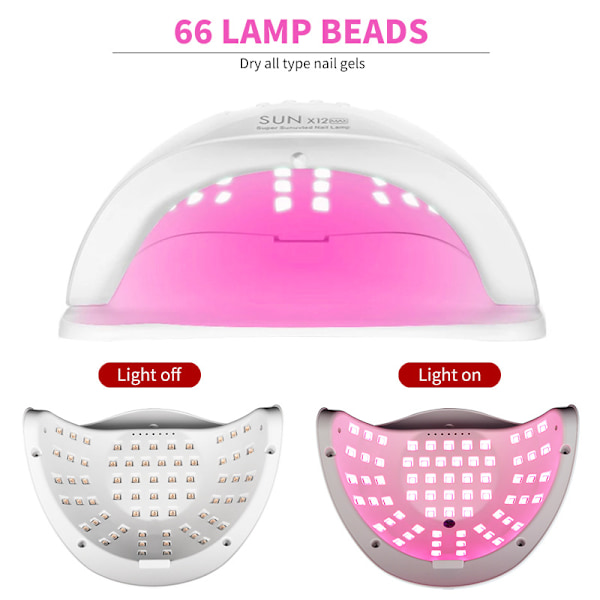 280W UV LED Nagellampa Snabb Gel Polish Torkmaskin 66 LEDs UV-Ljus för Manikyr