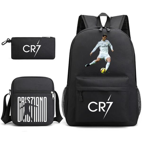 Cr7 Student Skolryggsäck Tredelat Set B
