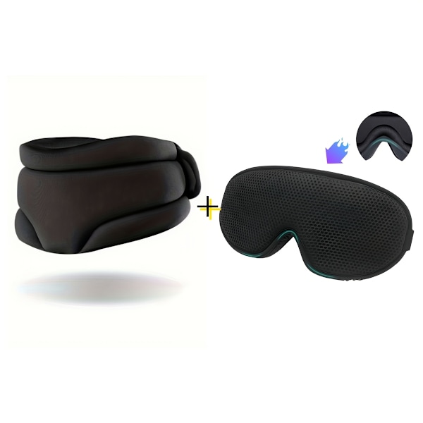 Bekväm Nackstödskudde 3D Ögonmask Lindrar Nacksmärta Och Trötthet Rosa