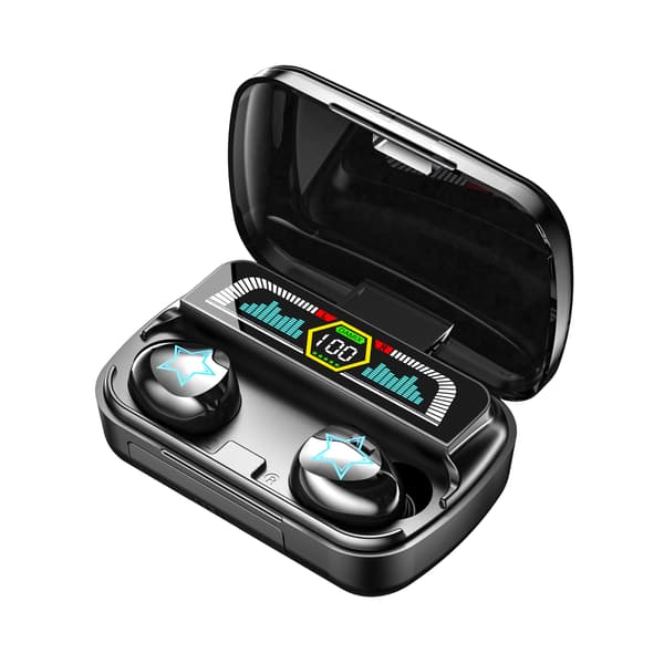 Ægte trådløse Bluetooth hovedtelefoner Bluetooth in-ear earbuds til iOS Android Sort
