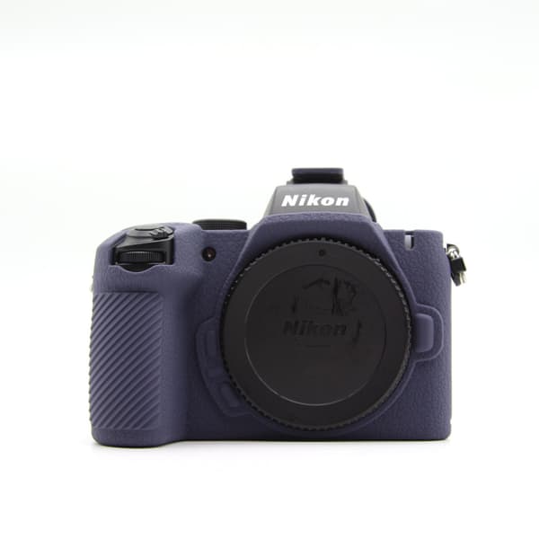 Etui til Nikon Z50II Litchi-tekstureret silikone kamera tilbehør (blue)