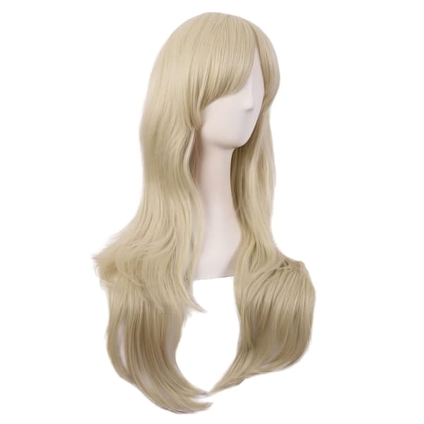 Paryk Anime lang krøllet paryk 70CM (guld)