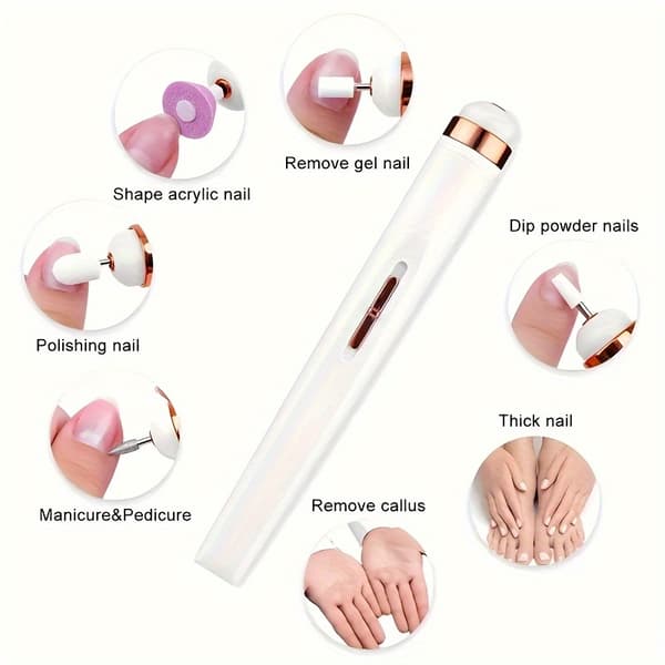 Elektrisk negleslibemaskine til manicure og pedicure (rød)
