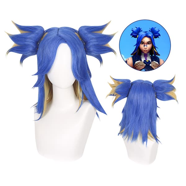 Peruk Anime Neon Cosplay Kort Peruk