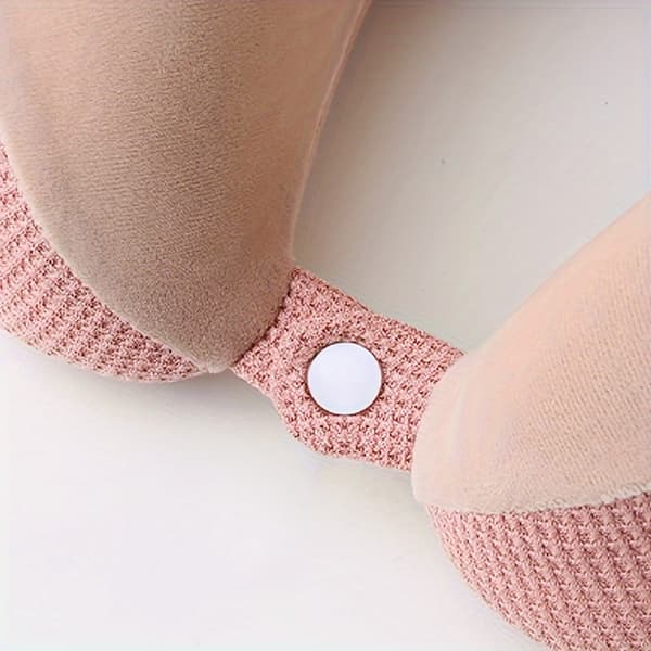 Nackkudde Memory Foam U-formad Resekudde Bekvämt Nack- och Huvudstöd Rosa