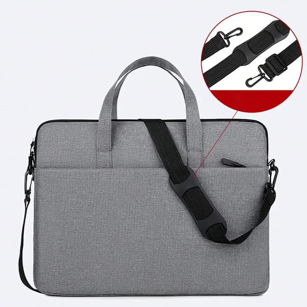 Laptopväska canvas 14-tums affärsväska grå