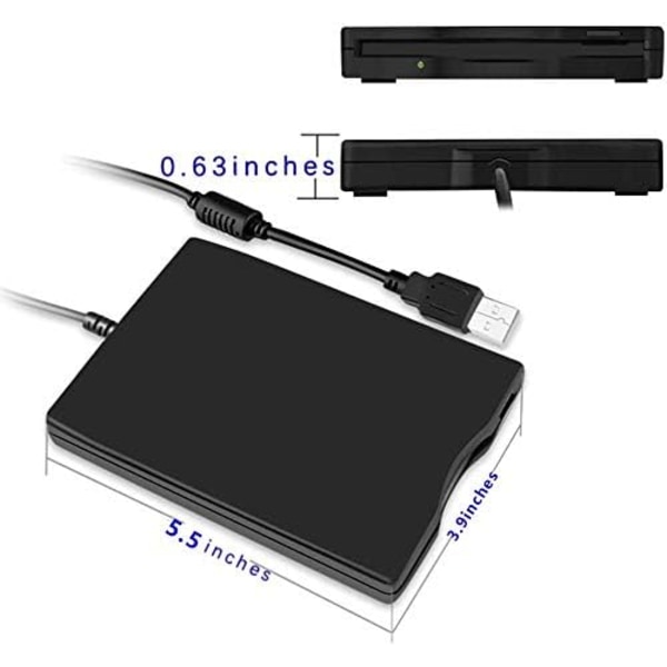 Ekstern diskettstasjon Diskettleser USB 3,5-tommers USB-diskettleser 1,44 MB FDD