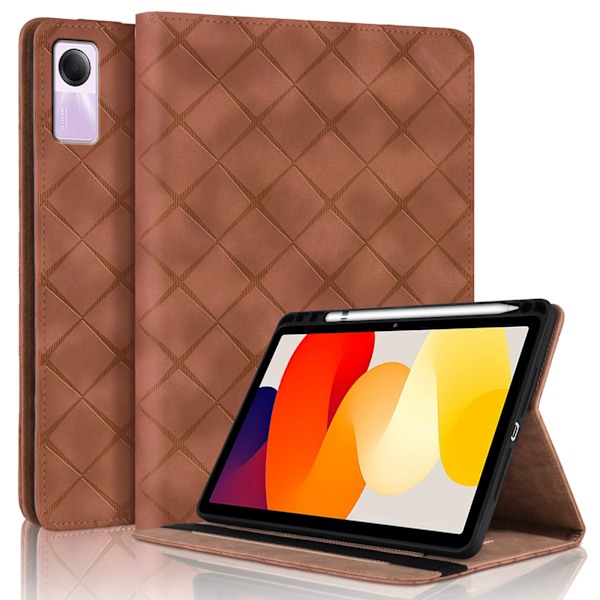 Fodral för Xiaomi Redmi Pad SE 11 2023 Rutigt Skyddsfodral brun