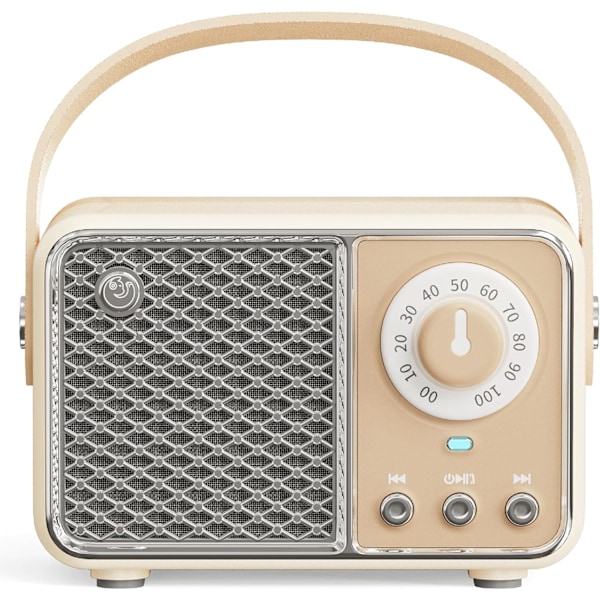 Portabel Trådlös Bluetooth-högtalare Stöder Tf-kort/Aux Beige