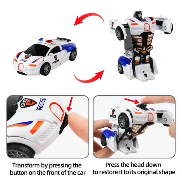 Legetøjsbil Mini Big G Transformerende Robot er (Hvid)