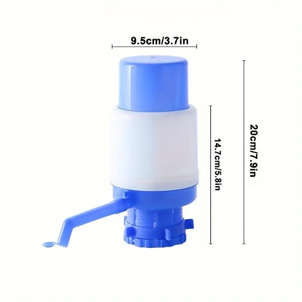 1 st blå handdriven vattenpumpsdispenser för dricksvattenflaska med vattenstoppventil BPA-fri