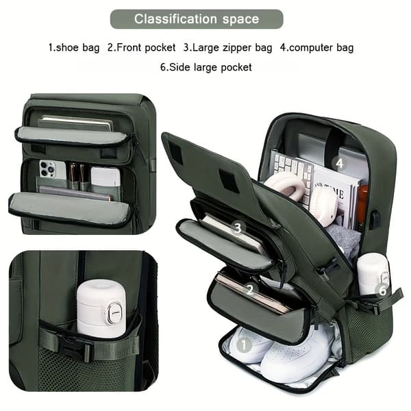 Laptopryggsäck, med USB-portar