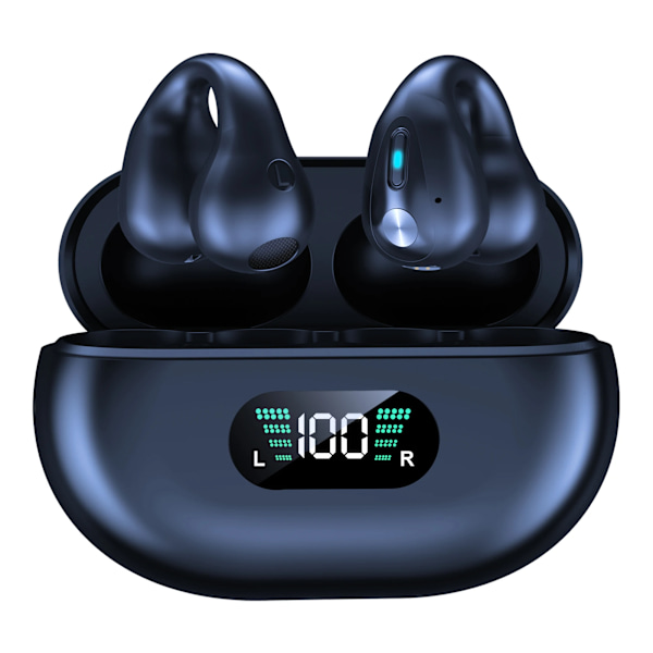 Ægte trådløse Bluetooth hovedtelefoner TWS Q80 Bluetooth 5.3 Bone Conduction Sort