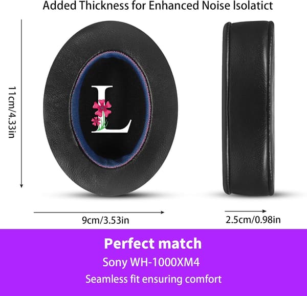 Ørepuder til Sony WH-1000XM4 (Sort)