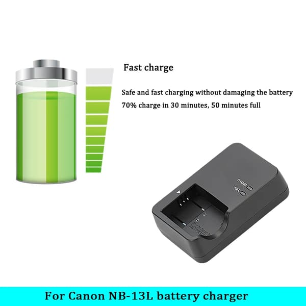 Oplader til Canon G7x G9X NB-13L Batteri