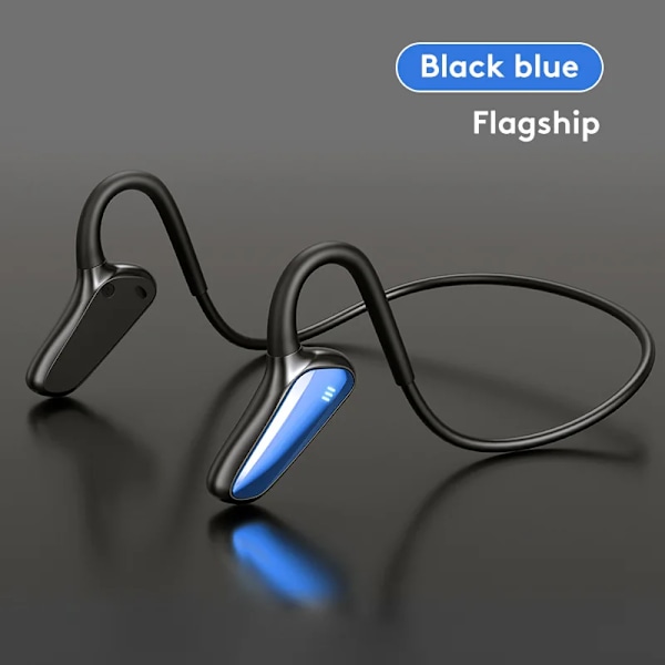 True Wireless Bluetooth Hörlurar M-D8 Benledning Bältmikrofon Blå