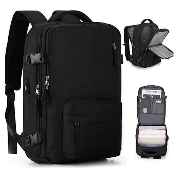 Handbagage Ryggsäck 42*32*20CM Vattentät Ryggsäck, för Resor Vandring Casual Dagsryggsäck svart