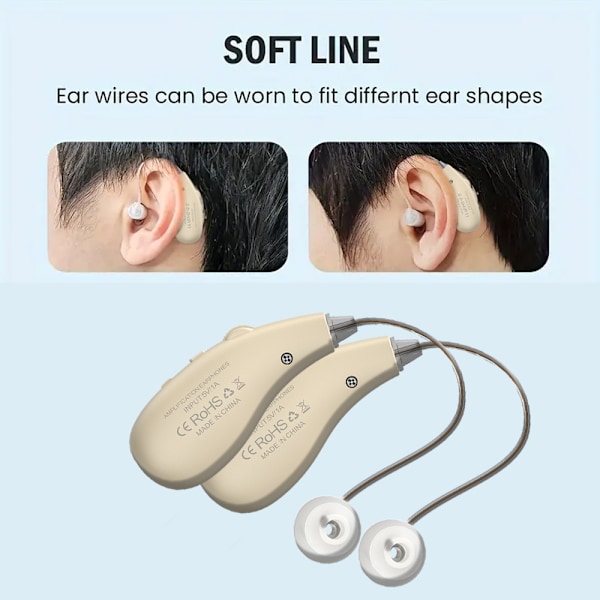 Hörapparat för äldre, brusreducerande högtalare med justerbar volym, binaural version