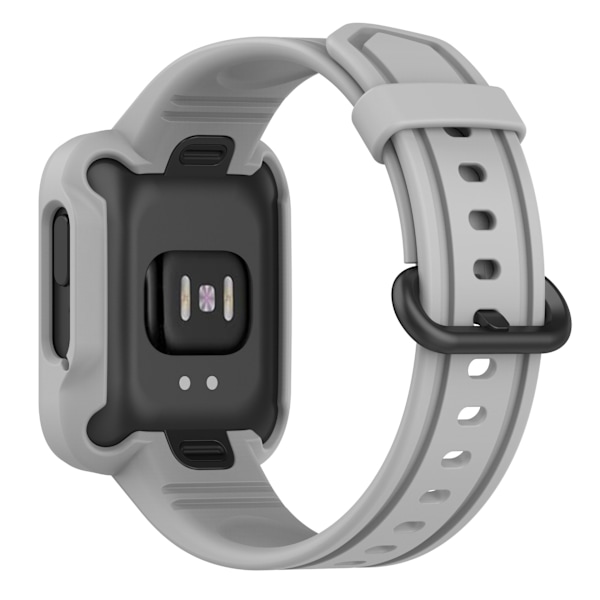 Passar Redmi 1/Mi Watch Lite/Redmi 2/Mi Watch2 Lite Monokromt Integrerat Silikonarmband Grå