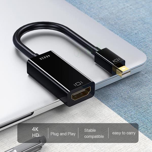 miniDP til HDMI-konverter, 4k HDTV-kontakt Hvit