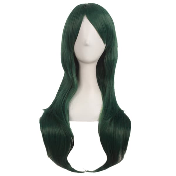 Peruk Anime lång lockig peruk 70CM (Tallgrön)