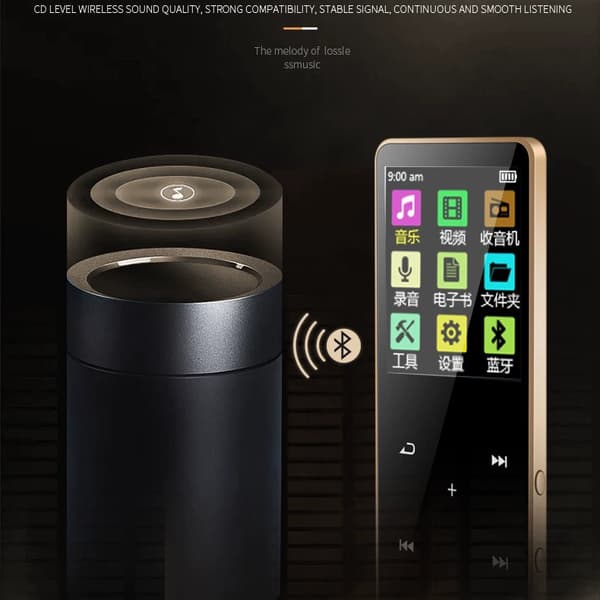 MP3/MP4-afspiller 1,8 tommer touch bluetooth tabsfri musik kassetteafspiller 8GB sort