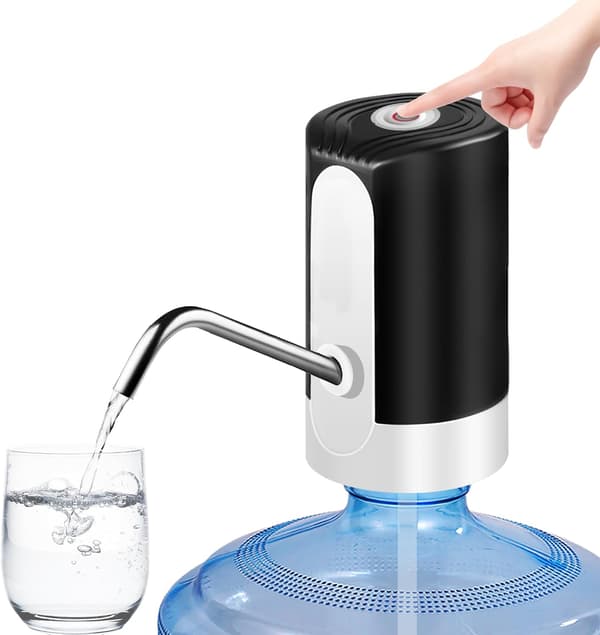 18L Vannflaske Dispenser, Bærbar med USB-datakabel, Sort Automatisk Pumpe