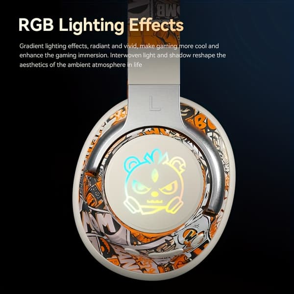 Bluetooth-øretelefoner, gaming-headset med indbygget stereomikrofon (sort)