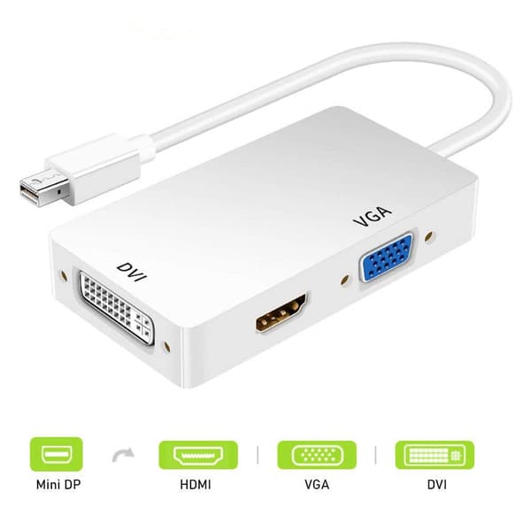 minidp til HDMI/DVI/VGA konverter, lydadapter sort