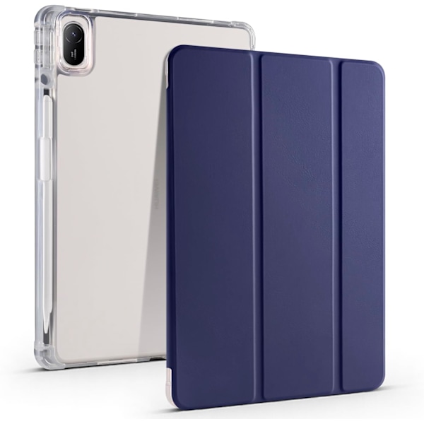 Fullständigt Skydd Transparent Baksida Ställfodral för Xiaomi Redmi Pad Pro 12.1 Tum med Auto Wake/Sleep Funktion Blå