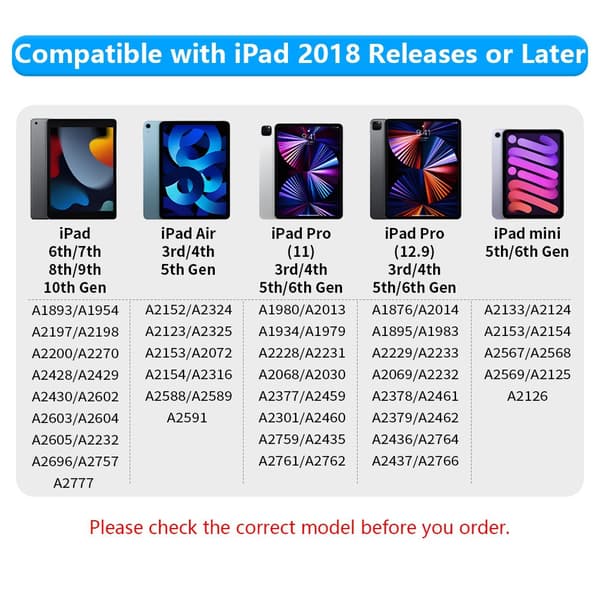 Stylus Penna För iPad 2018-2024 (magnetisk typ)