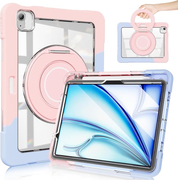 Etui til iPad Pro 11 (2024) med penneholder (blå pink)