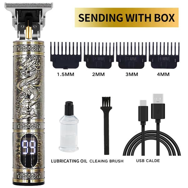 Hårklipper barbermaskin for menn (Digital display drage)