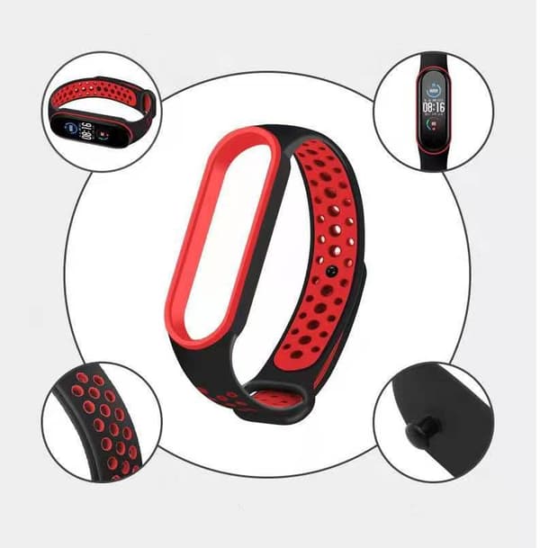 Tofarget silikonrem for Xiaomi Mi Band 5/6 mørkeblå