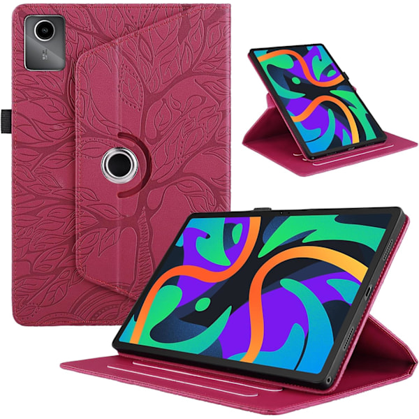 Fodral för Lenovo Tab M11 11 2024 TB330FU Trädmönster röd