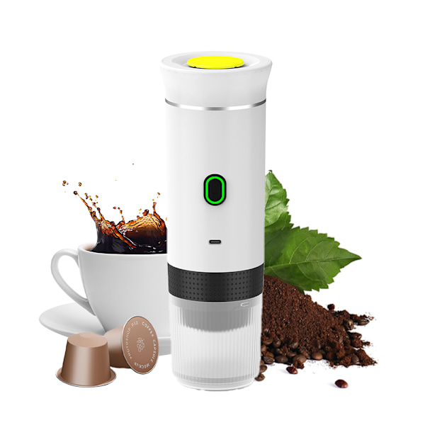 Bärbar Kaffemaskin 3 I 1 Elektrisk Pumptyp Koncentrerat Pulver Kapsel Dubbel Användning Och Uppvärmningsbar Vit