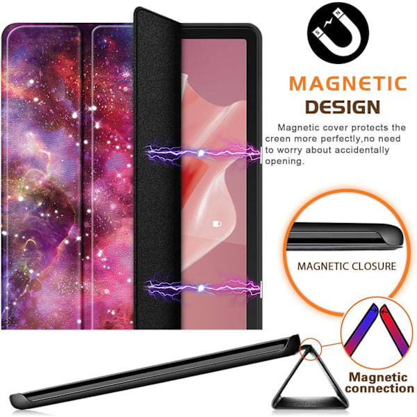 TPU Smart Skyddsfodral för Lenovo Tab P12 12,7 tum 2023 med Auto Wake/Sleep-funktion Galaxy
