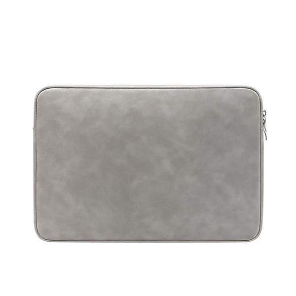Laptopväska PU-läder 14 tum ljusgrå