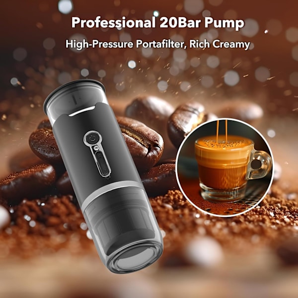 Bärbar Kaffemaskin 2 I 1 Koncentrerad Automatisk Pump Pulverkapsel Dubbel Användning