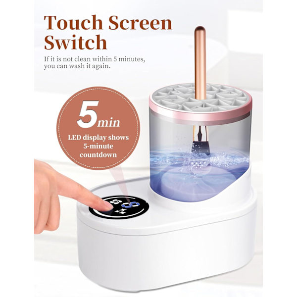 Automatisk makeupbørste-renser (Plug-in model)
