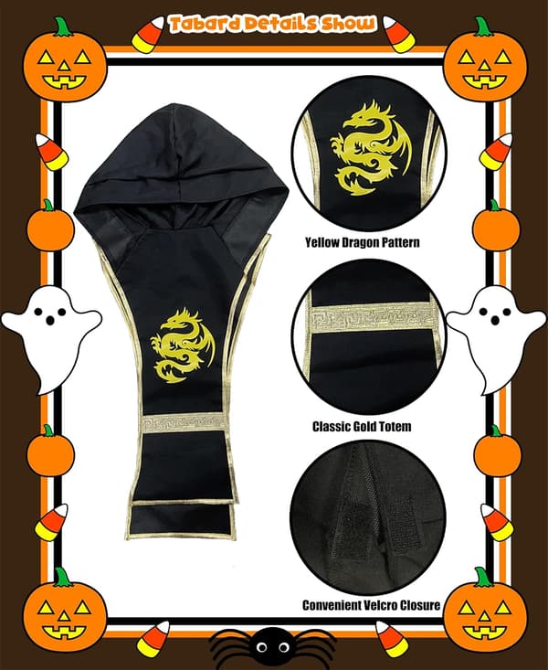 Halloween Ninja Kostyme for Barn (M)