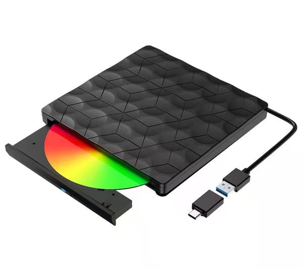 Bærbar Ekstern CD/DVD-stasjon, USB 3.0 CD/VCD ROM-brenner