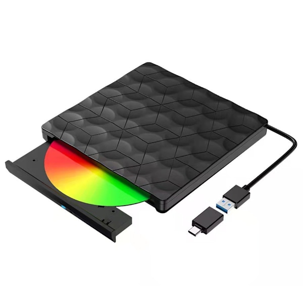 Bärbar Extern CD/DVD-enhet, USB 3.0 CD/VCD ROM-brännare