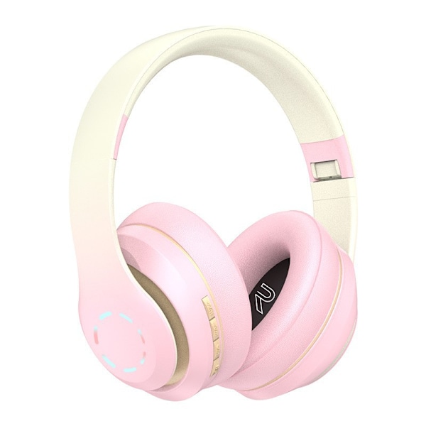 Huvudmonterade Bluetooth-hörlurar med kallt ljus, rosa