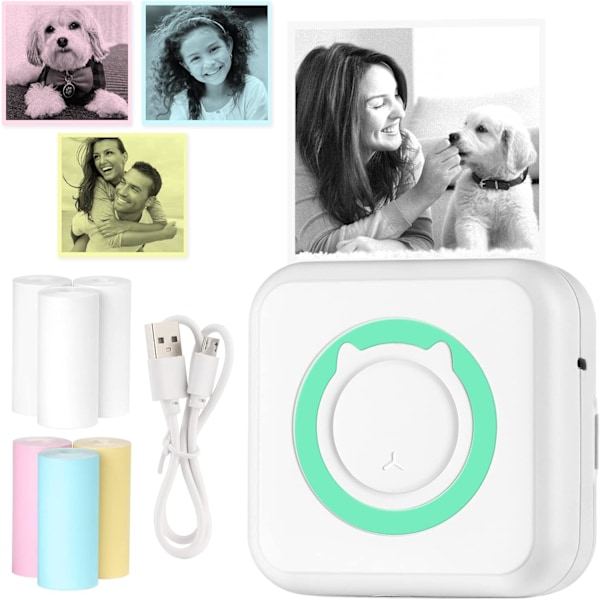 Bluetooth termisk printer leveres med 6 ruller trykpapir, kompatibel med Android Ios smartphones