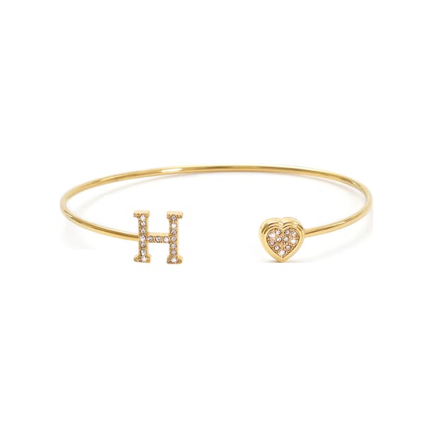 Bokstavarmbånd, 18K gullbelagt armring (H)