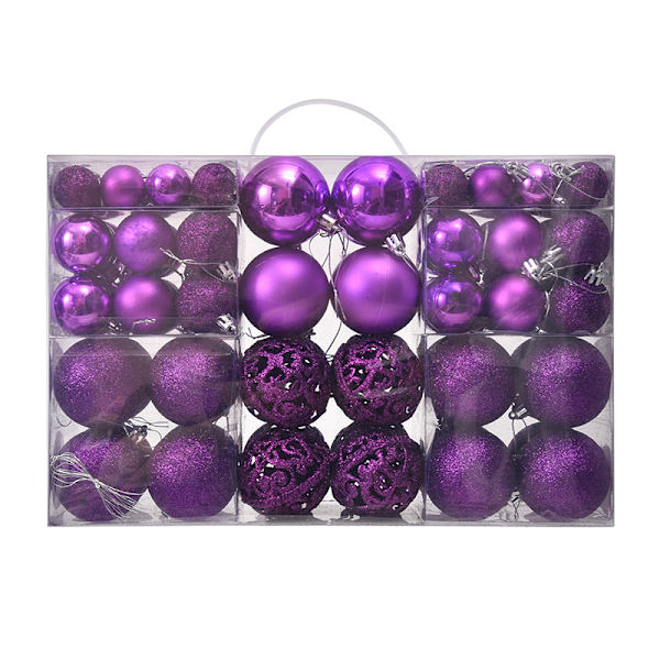 100 st julkulor 3-6cm lila