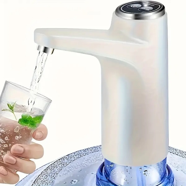 Vandflaske dispenser, egnet til 2-5 gallons (ca. 2-5 liter) drikkevandspumpe (Hvid)