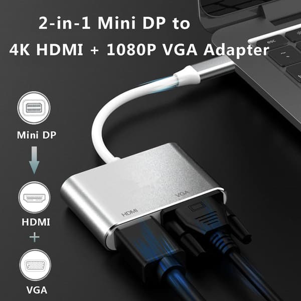 MiniDP - HDMI/VGA-muunnin, 4K HD -sovitin