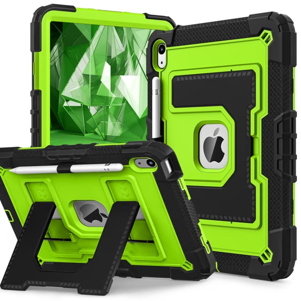 Fodral för iPad 10:e generationen 10.9(2022)/A16 11(2025) Anti-Fall Ställ (grön)